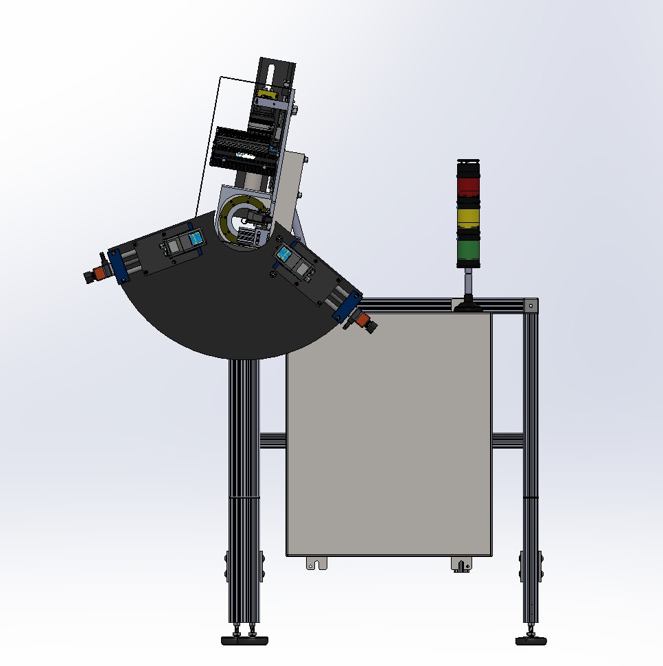 Vision inspection station for reading print and checking diameter on extruded pipe